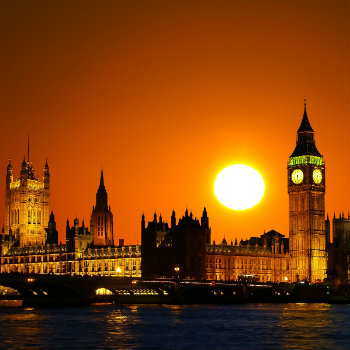 sunset view at the big ben in london