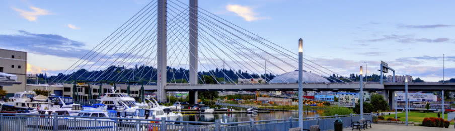 tacoma downtown near port and glass museum
