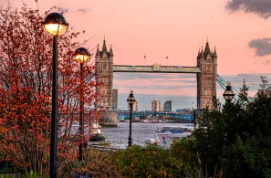 Tower bridge of London from the Southend of river Thames