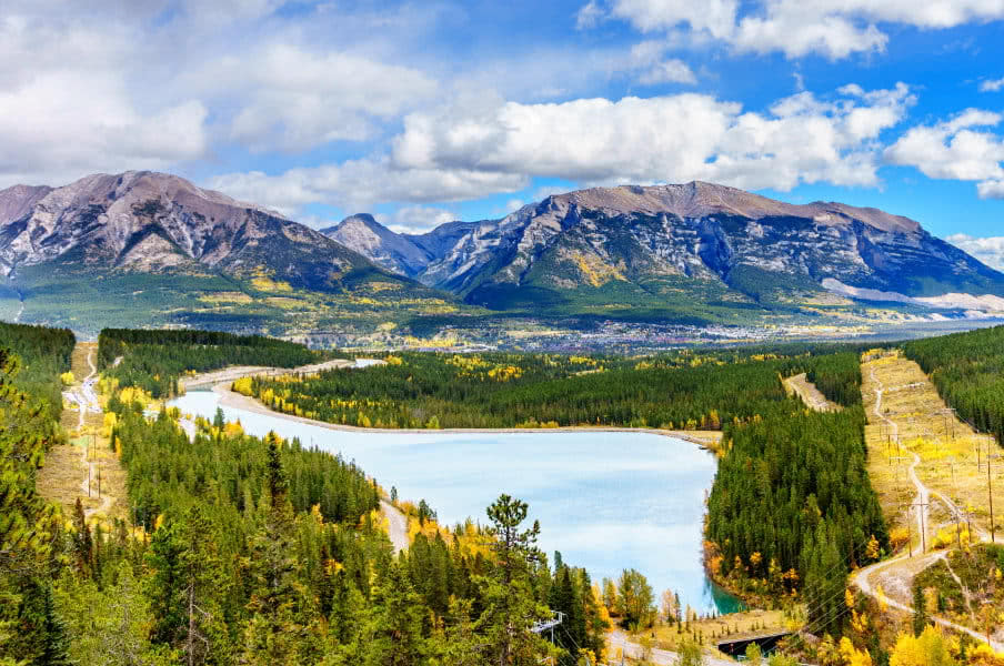 Town of Canmore in the Canadian Rockies, CA