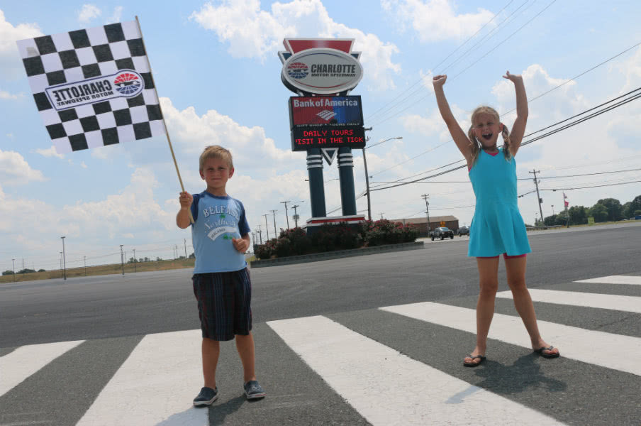 Two kids enjoying family road trip