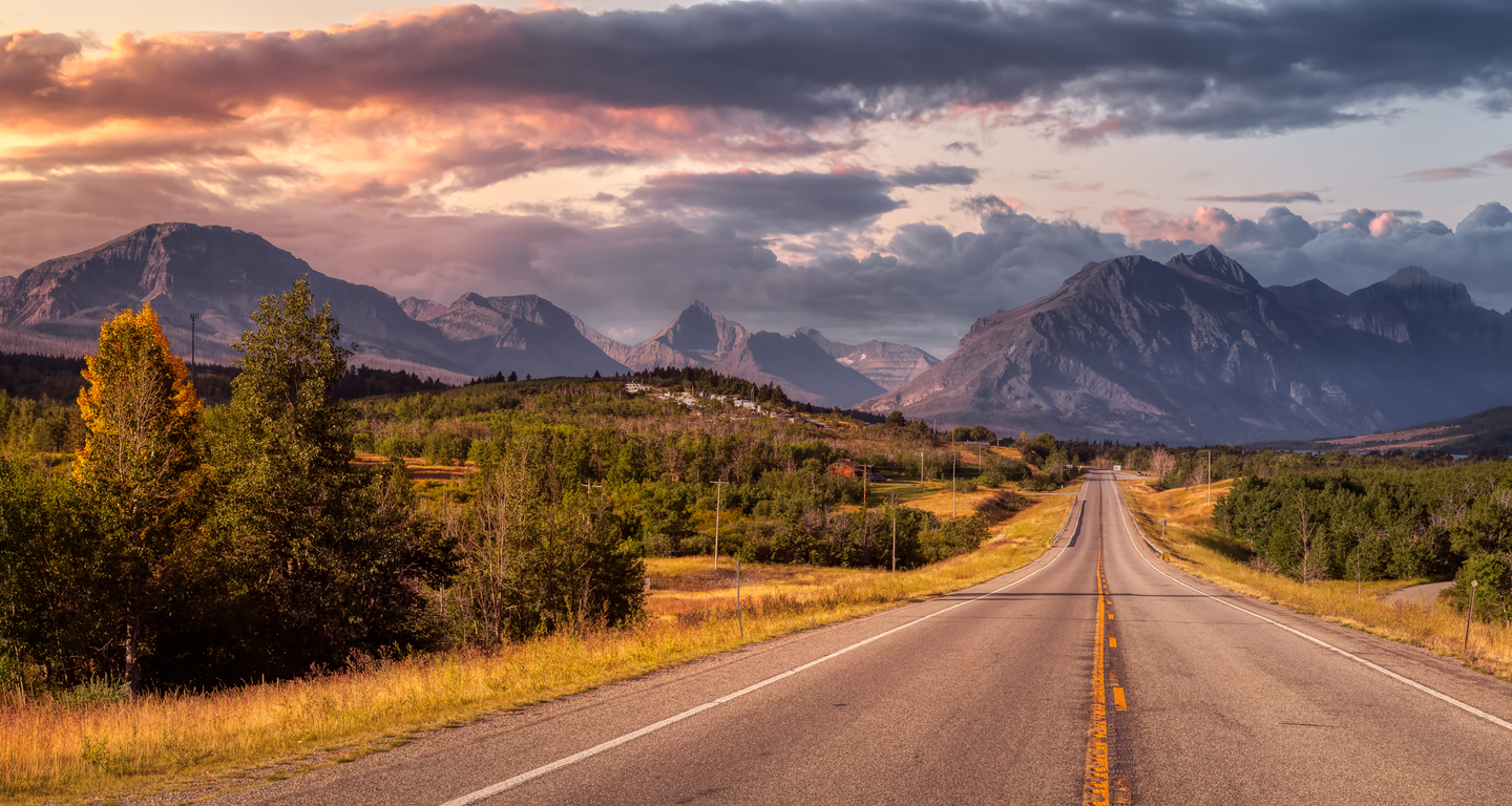 The Rocky Mountains near St Mary, Montana.