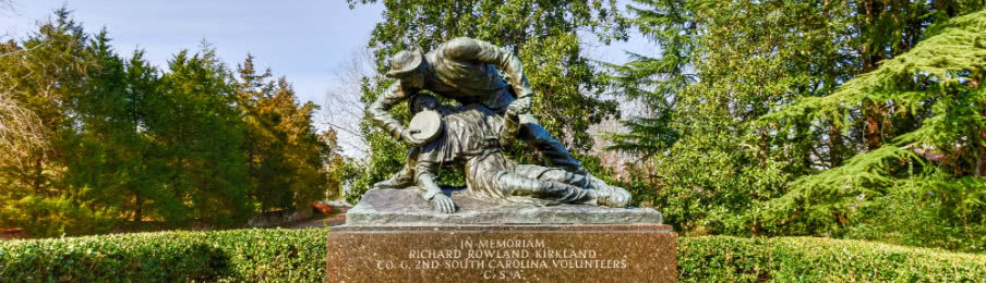view of richard rowland kirkland monument in fredericksburg, virginia