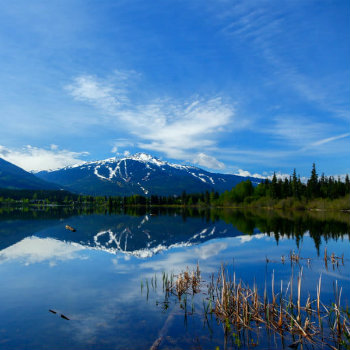 Stunning view on Blackcomb and Whistler mountain, Canada