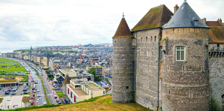 view on the castle and city dieppe normandy france