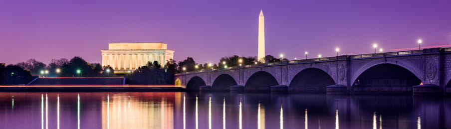 Washington DC Monuments on the Potomac River