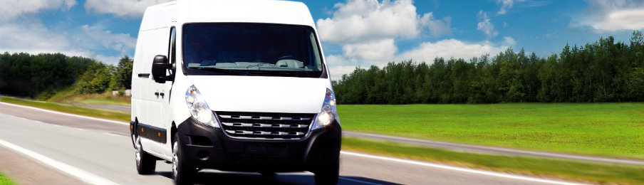 white campervan car on the road