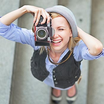 woman taking picture