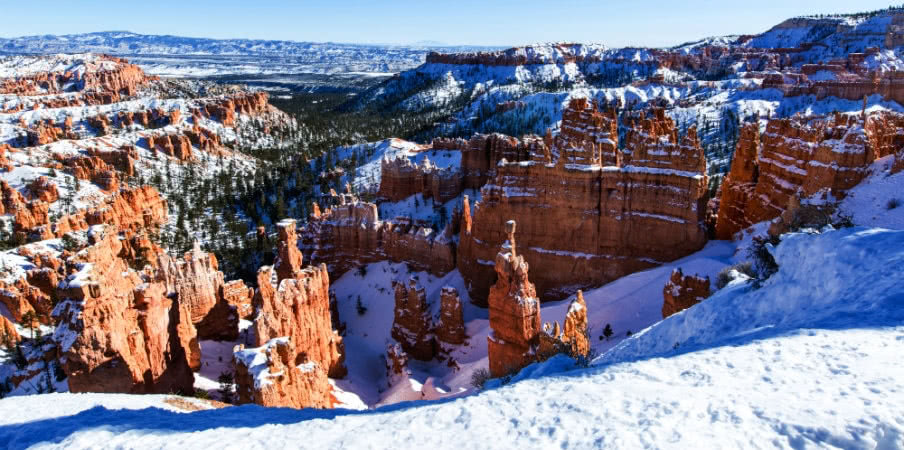 zion national park in winter utah