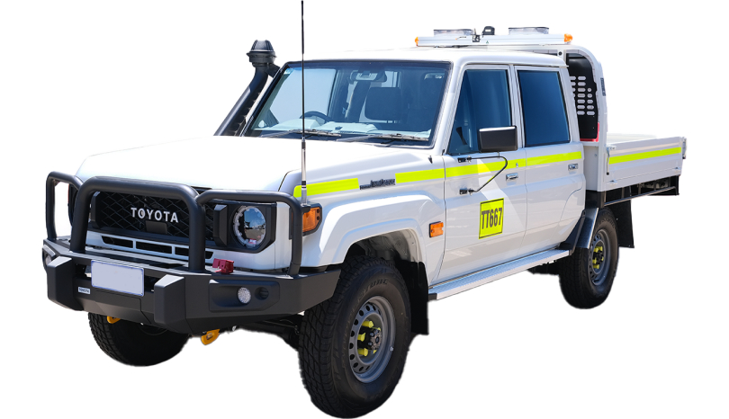 Mine Equipped Toyota Landcruiser Dual Cab Tray
