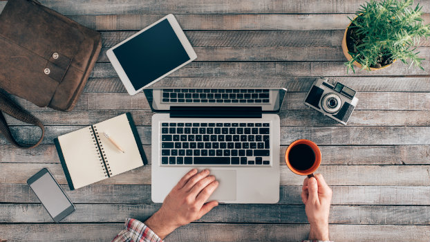 hipster using a computer