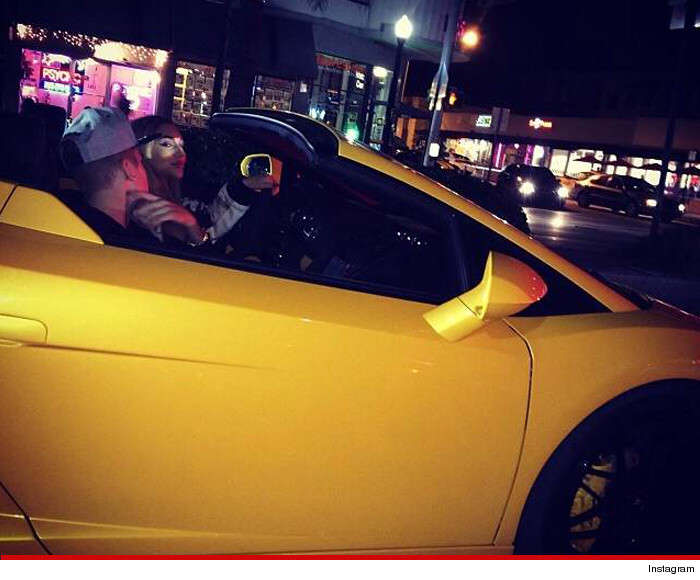 Bieber was photographed riding shotgun earlier in the night as a female friend took the wheel.