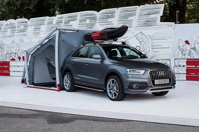 Audi Q3 concept vehicle with tent