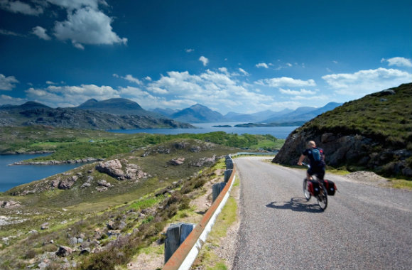 riding a bicycle in Scotland