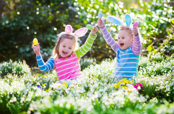 Kids enjoying the Easter egg hunt