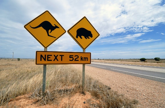 Road sign on Australian Highway