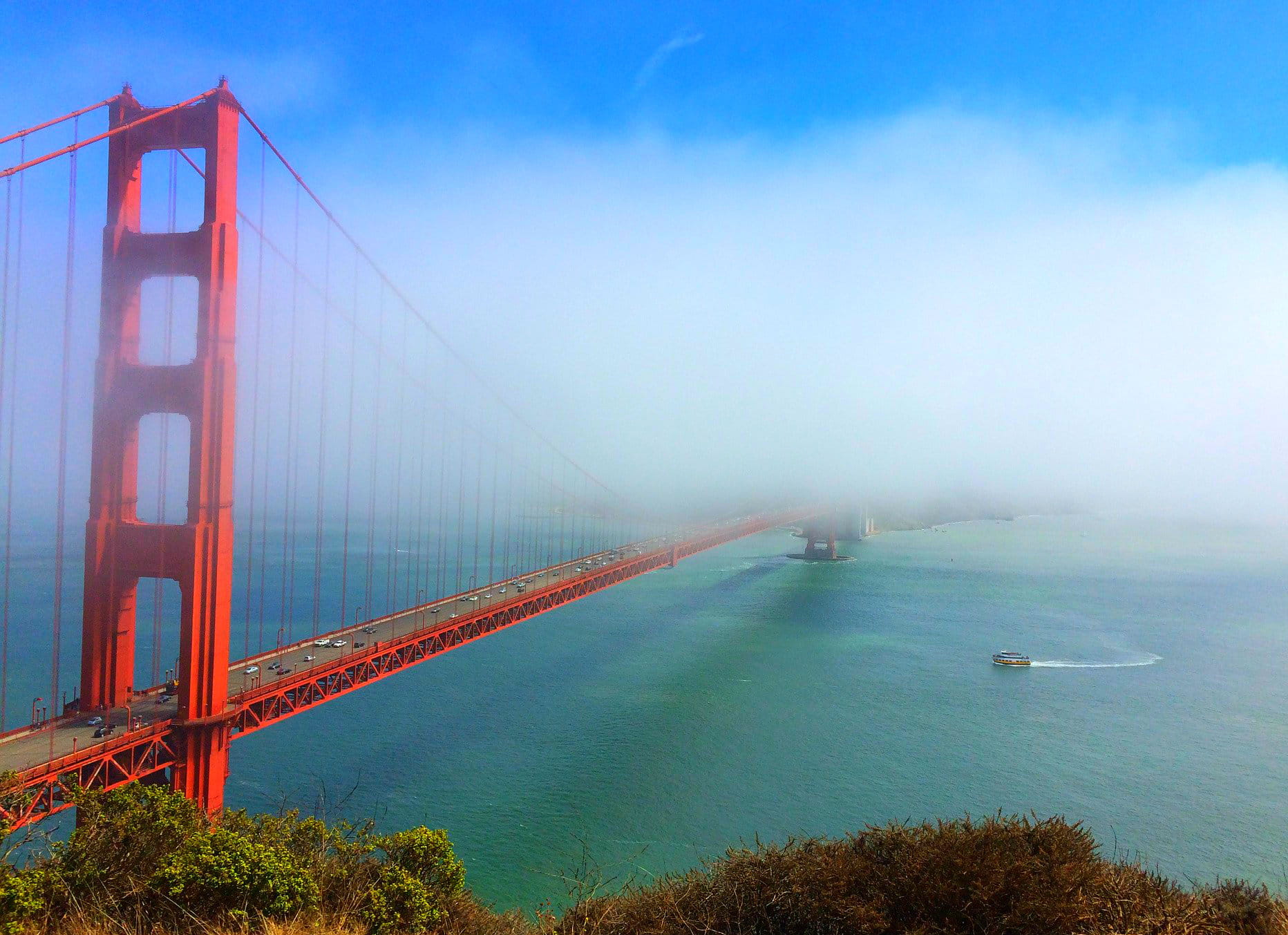 Seeing the morning fog drift in over the Golden Gate Bridge