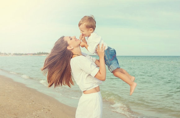 Mother and Child on the Beach