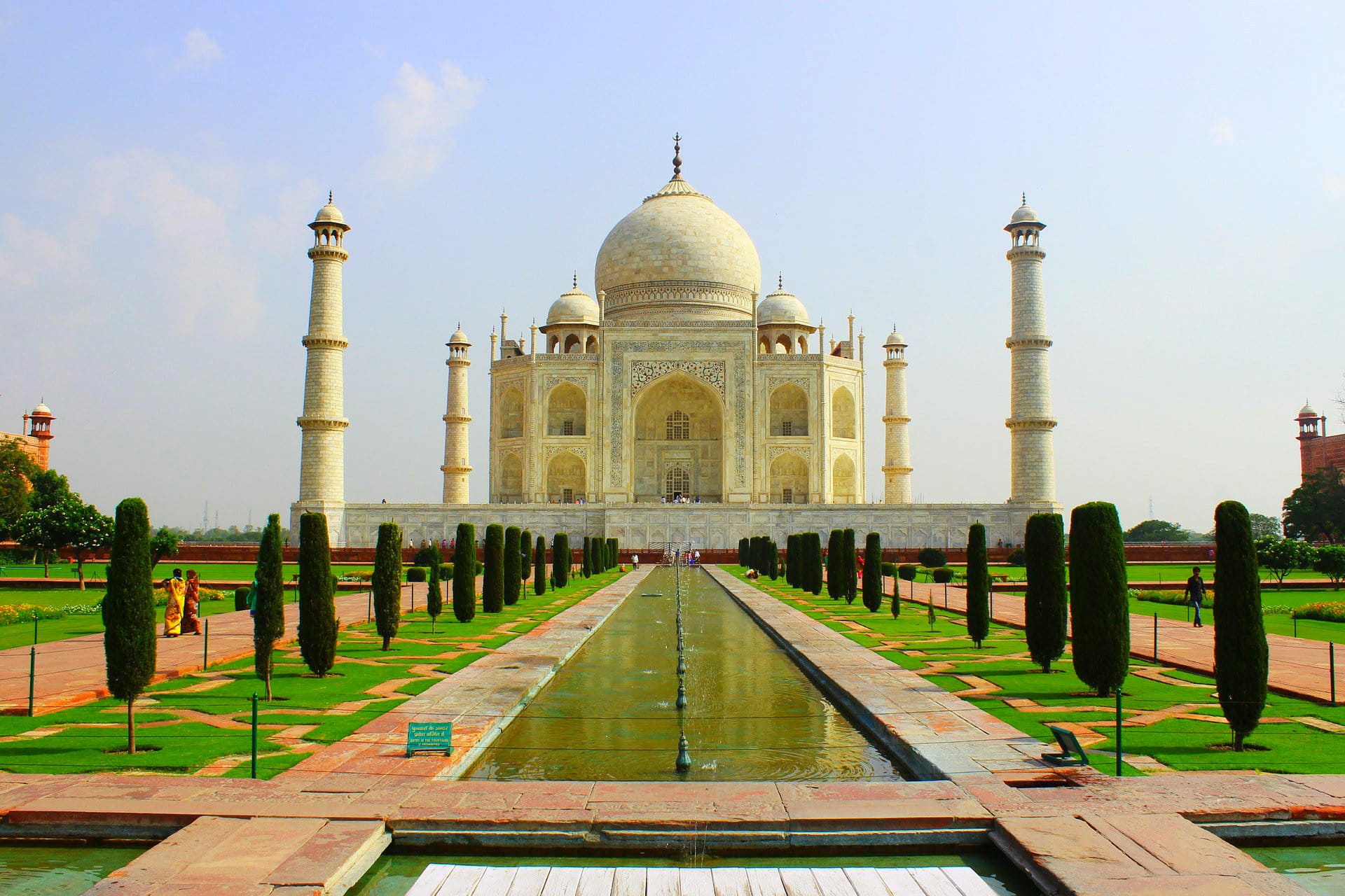 Beating the crowds to catch an early morning view of the Taj Mahal