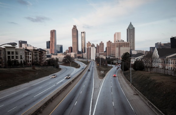 Highway leading into Atlanta, Georgia