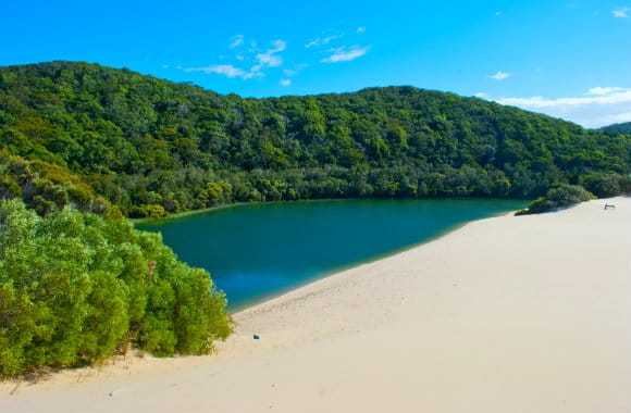 largest sand island in AU