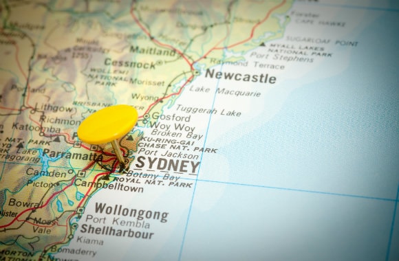 Map of Sydney Australia