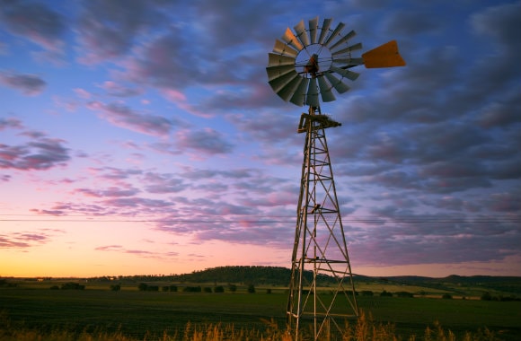 Wind mill in the Outback of Queensland, Brisbane, AU