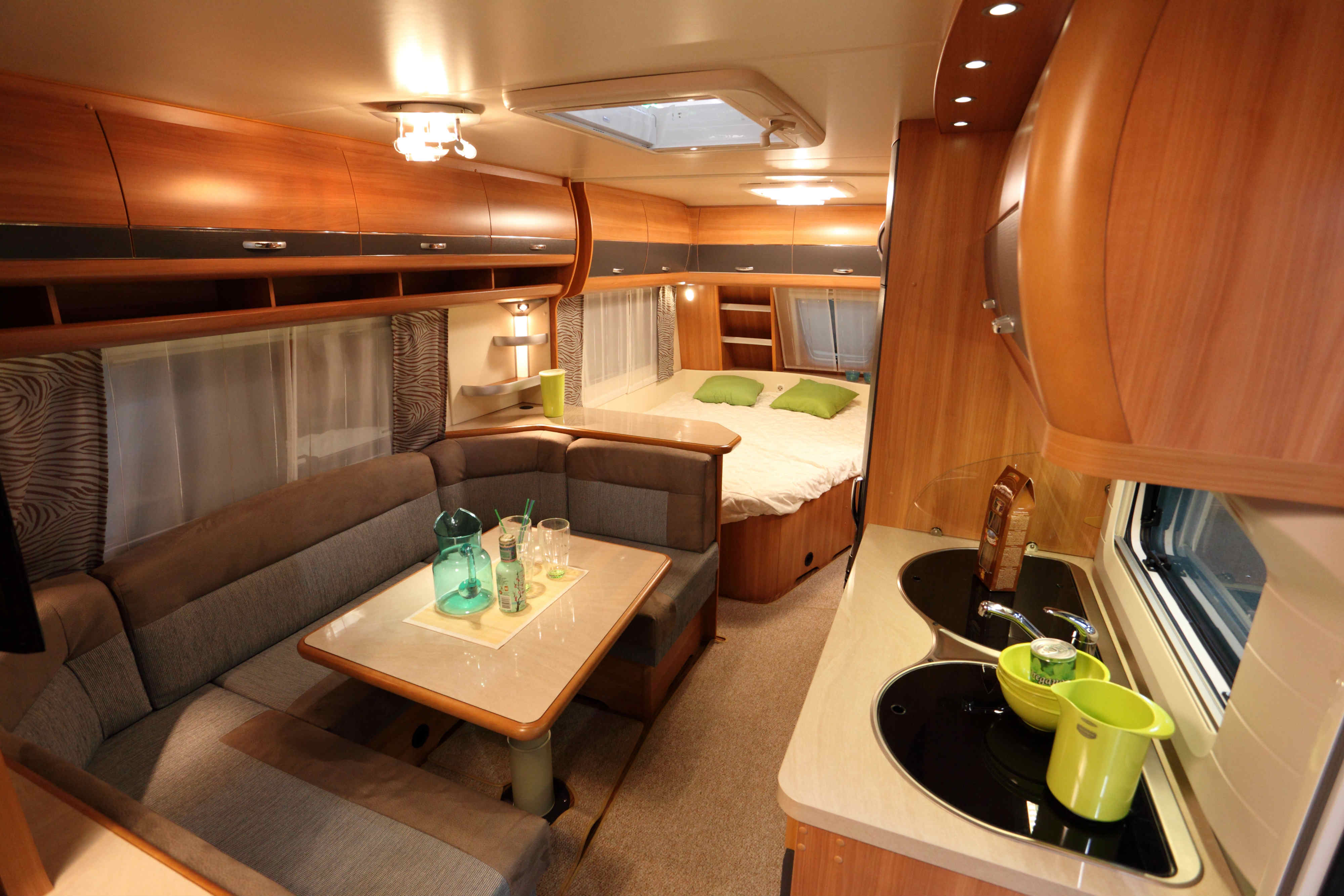 interior of a luxurious RV rental