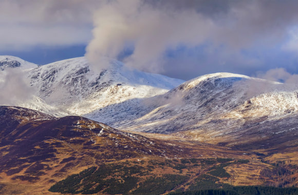 View of mountains in Glenshee, Scotland