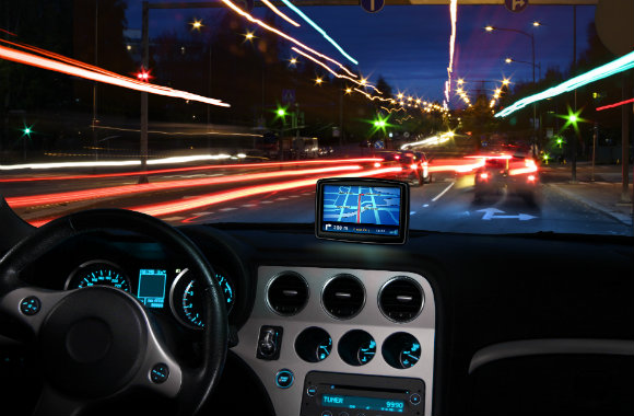 GPS satellite navigator in the car