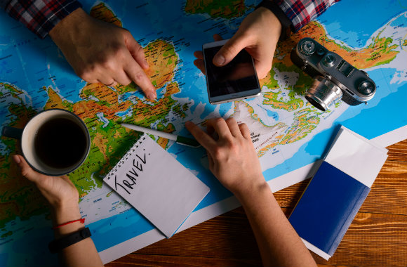 Planning travel with a map