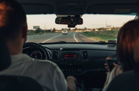 Driving in a car